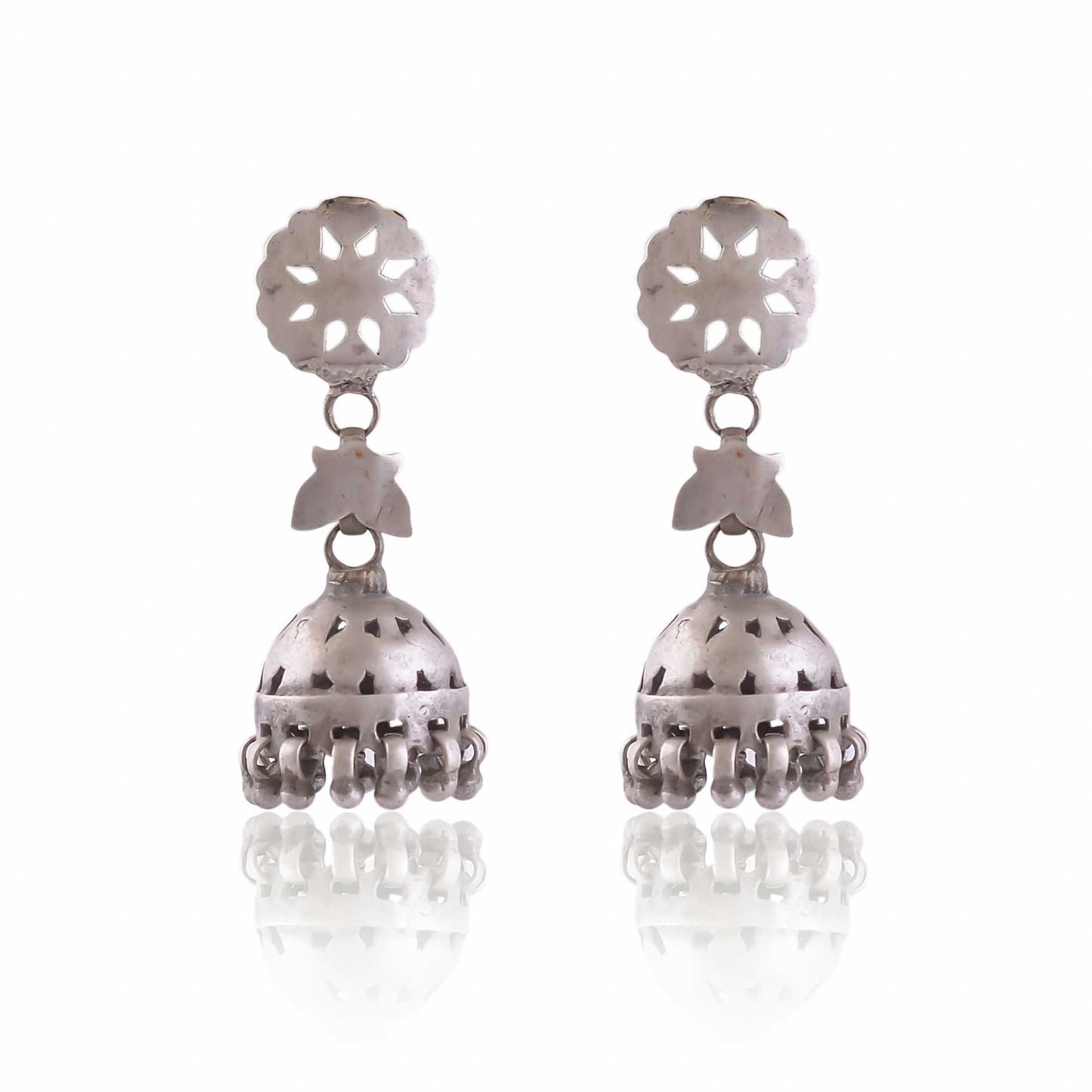 Buy Indian Handmade Silver Oxidised Jhumki