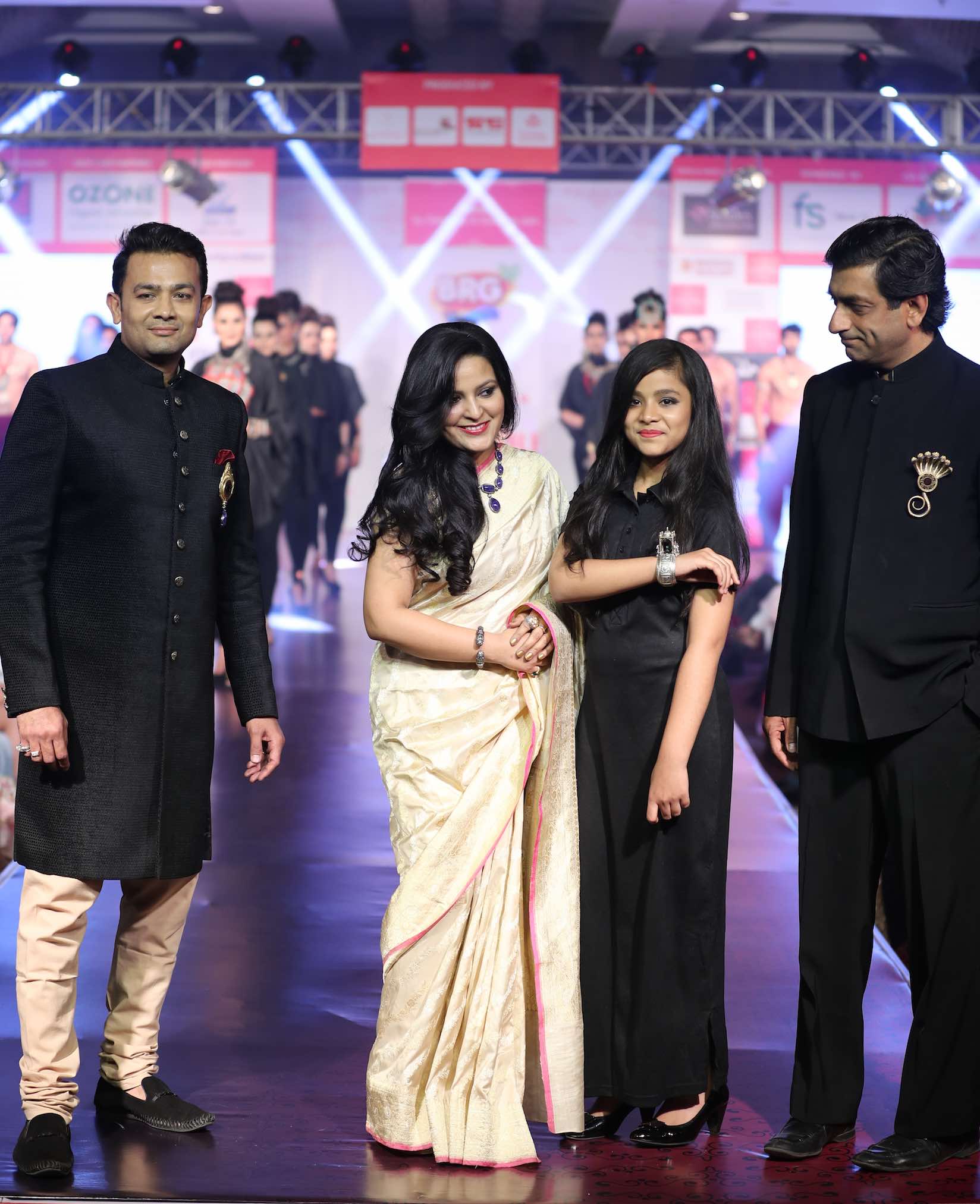 Mahaveer Sharma standing right walked as a show stopper for Adore Jewels at Jaipur Couture Show 2017