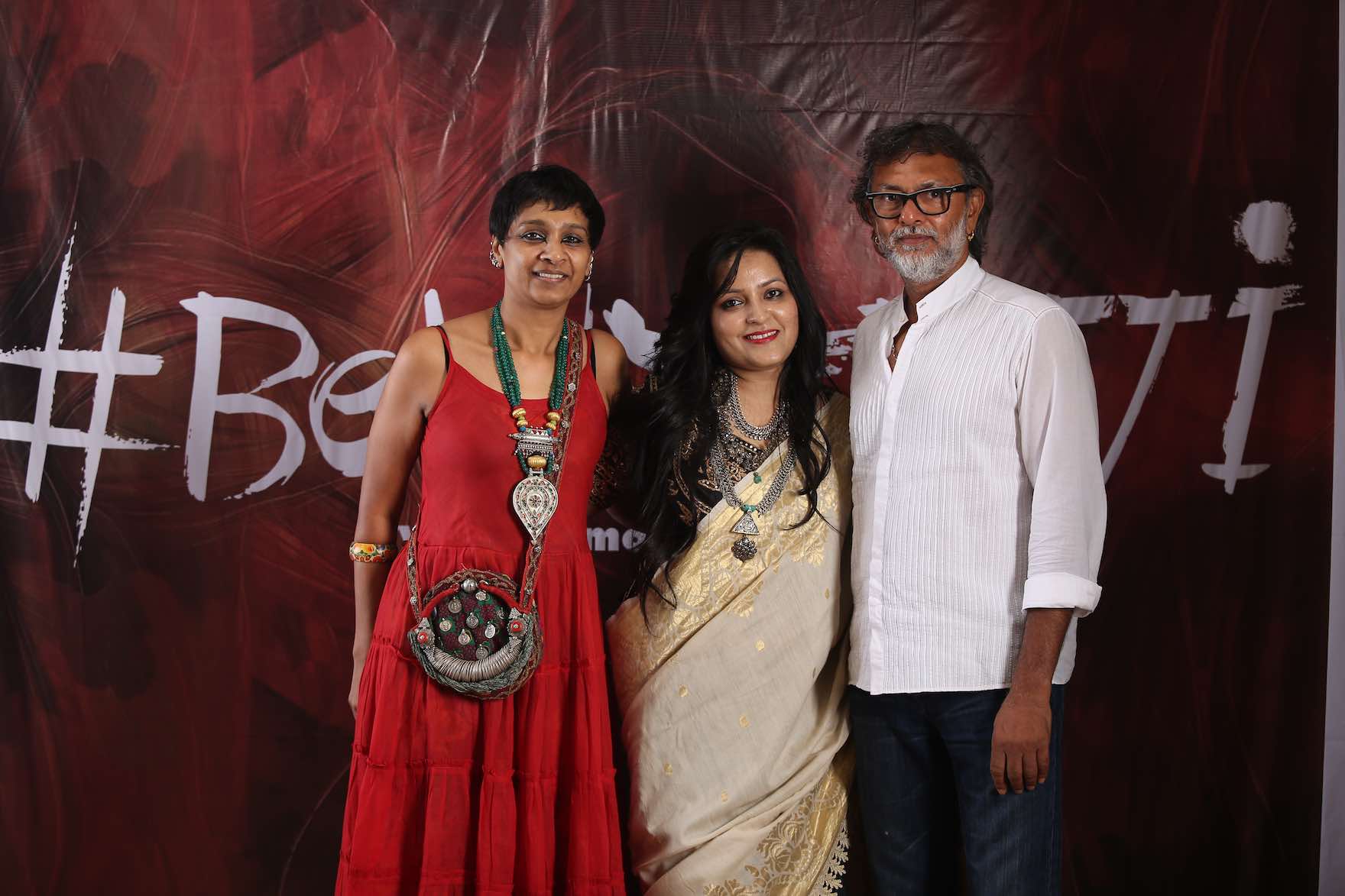 Popular director and producer Rakeysh Omprakash Mehra and his wife Bharathi Mehra seen with Sunayana at Beti Show.
