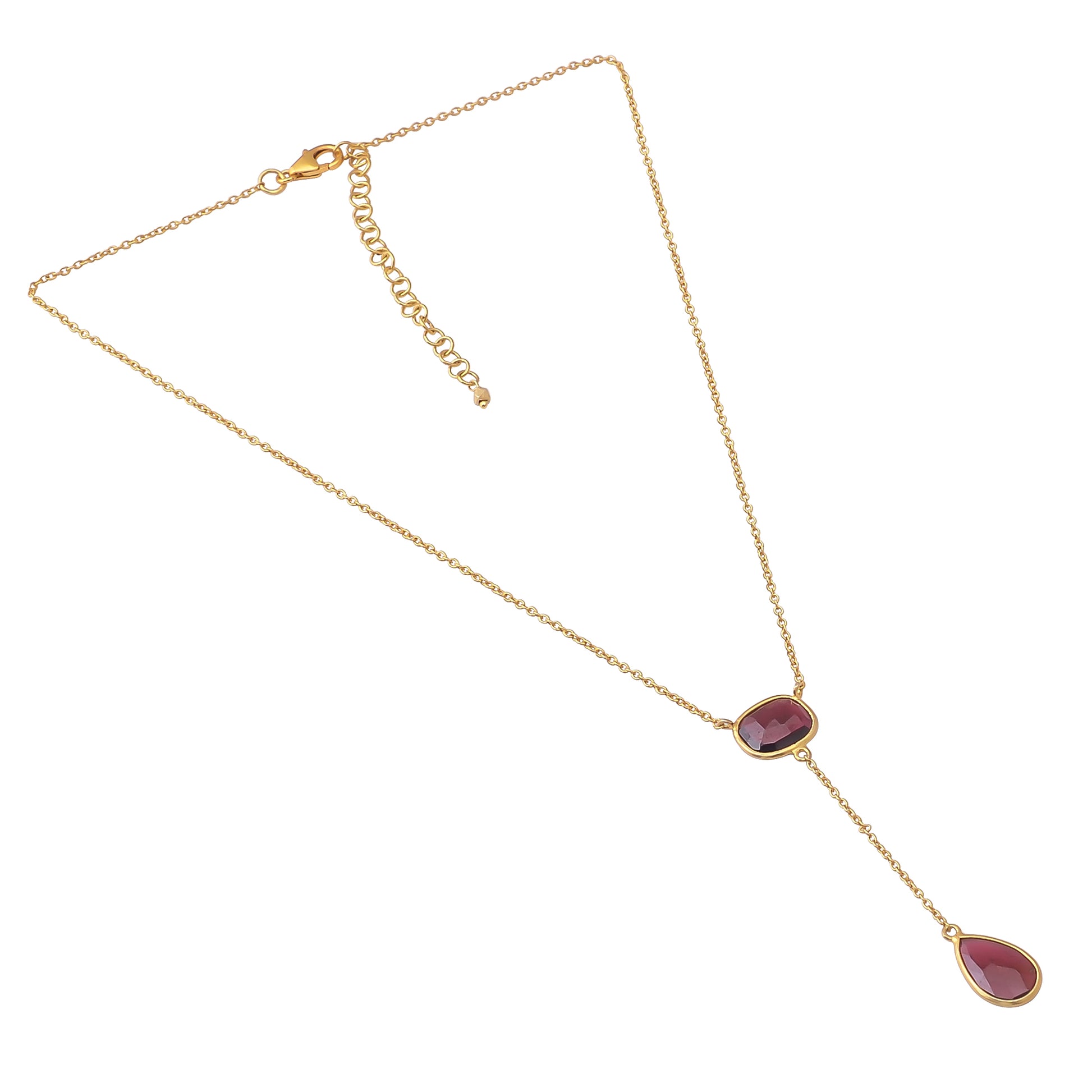 Buy Handmade Silver Gold Plated Garnet Necklace