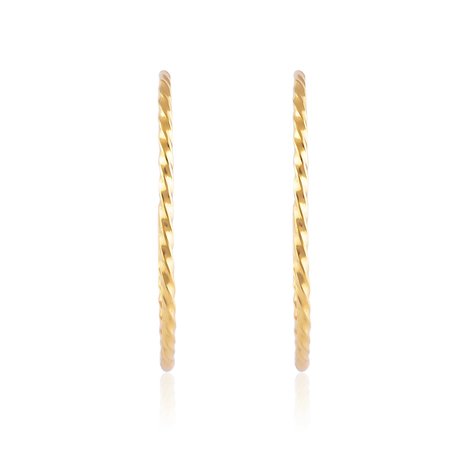 Buy Hand Crafted Silver Gold Plated Twisted Hoop