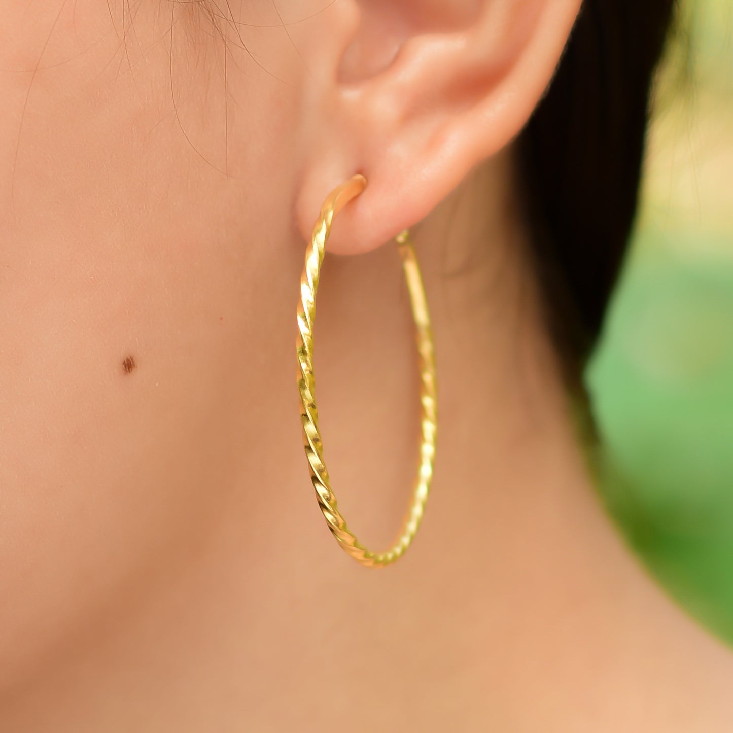Buy Hand Crafted Silver Gold Plated Twisted Hoop