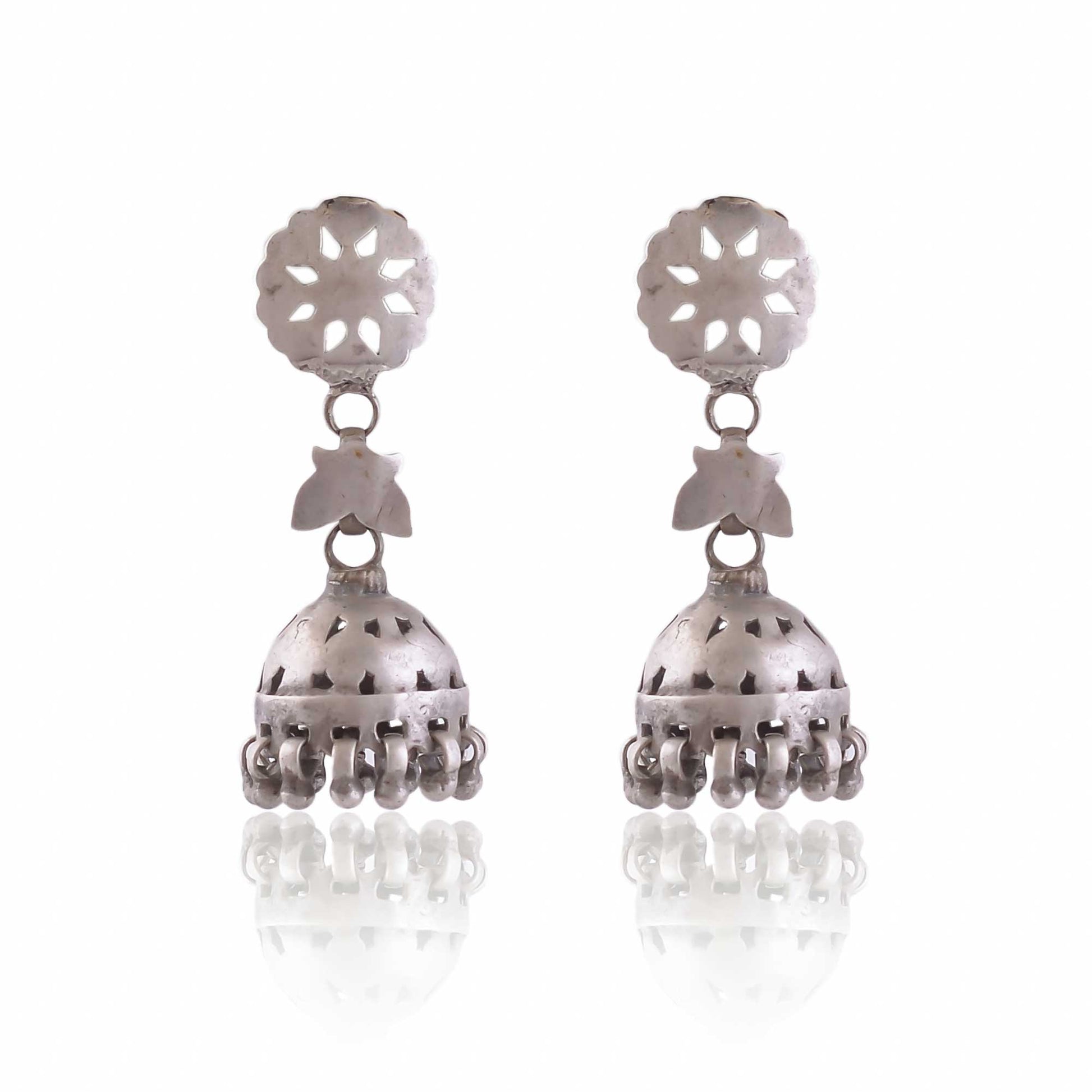 Buy Indian Handmade Silver Oxidised Jhumki