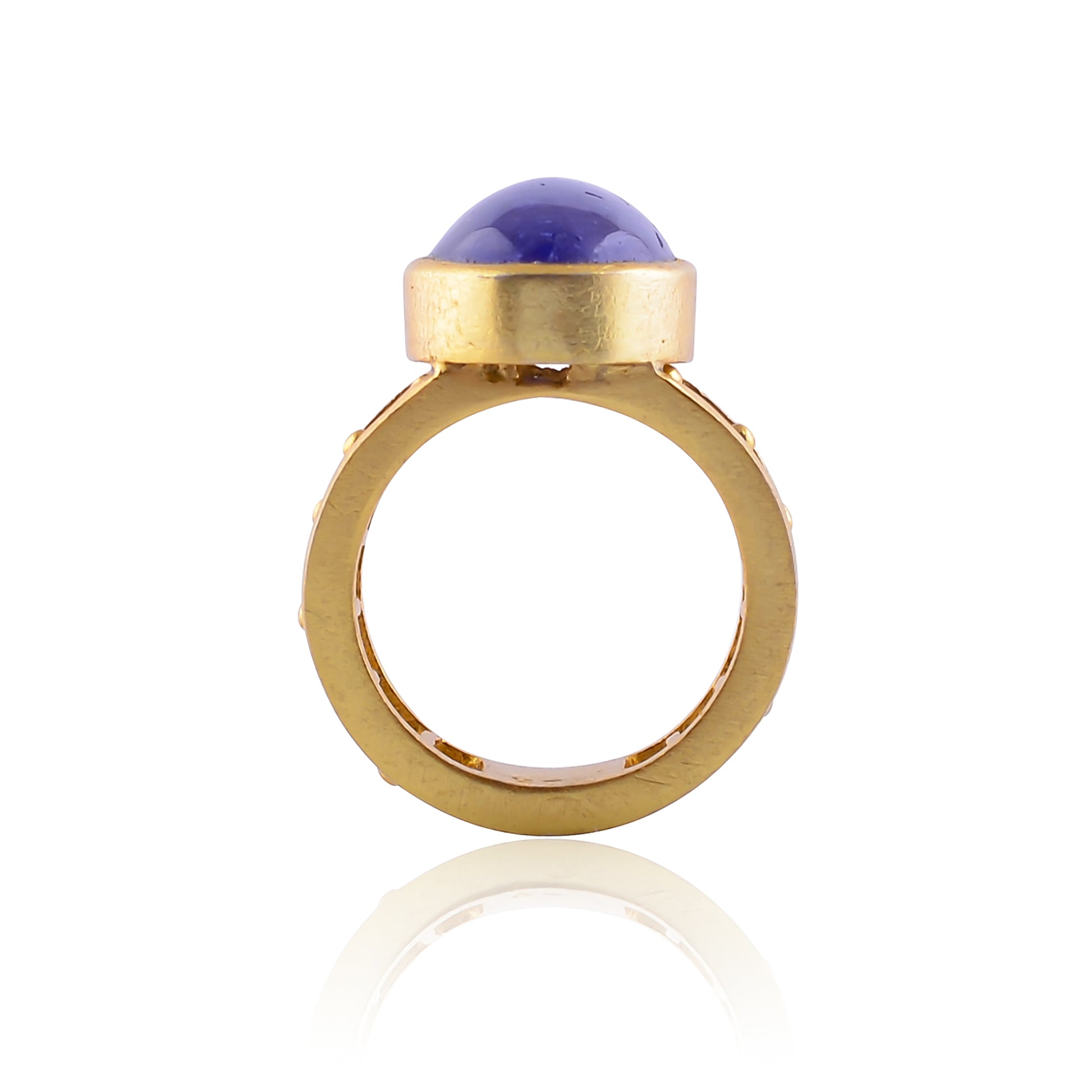 Buy Handcrafted Silver Gold Plated Tanzanite Ring