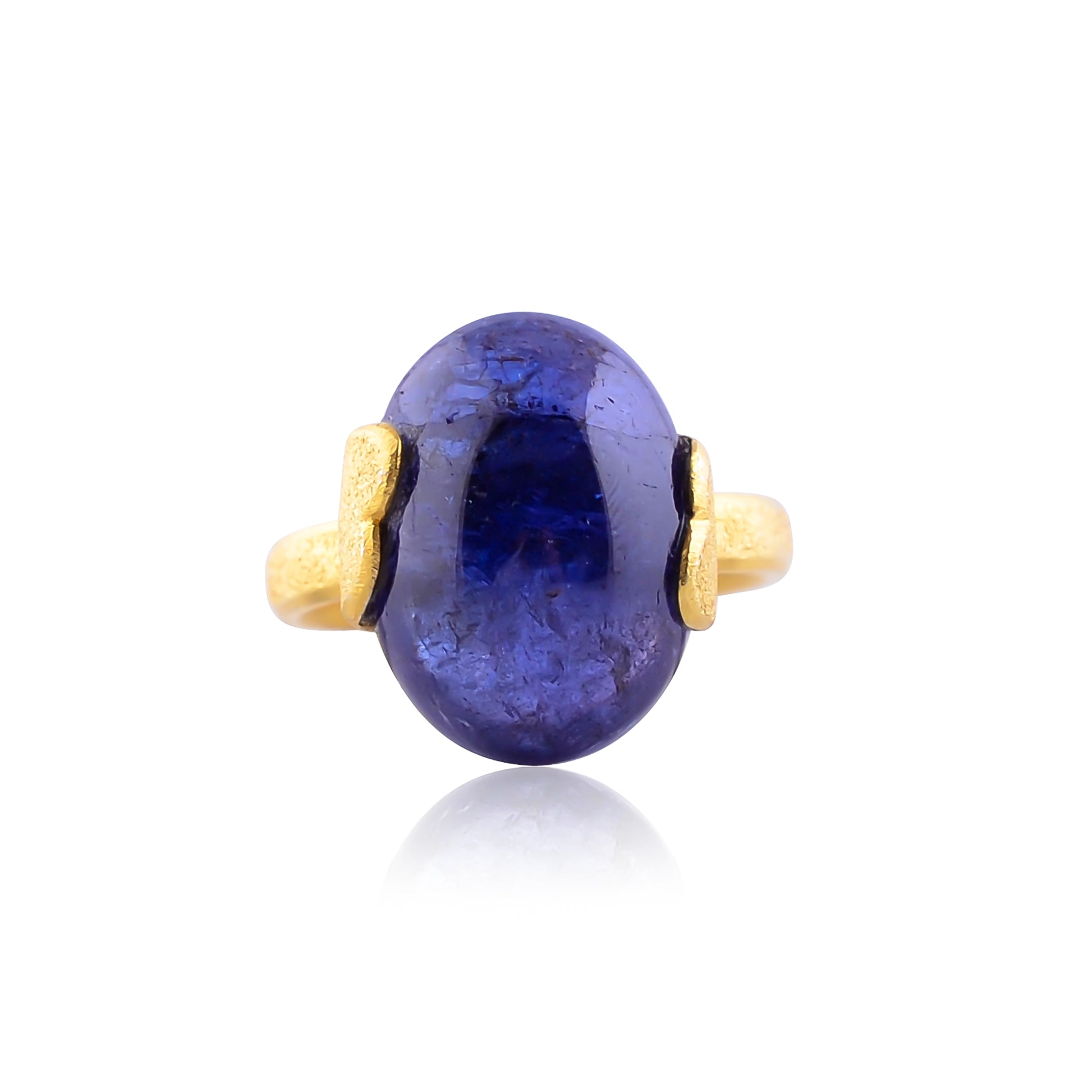 Buy Handcrafted Silver Gold Plated Tanzanite Ring