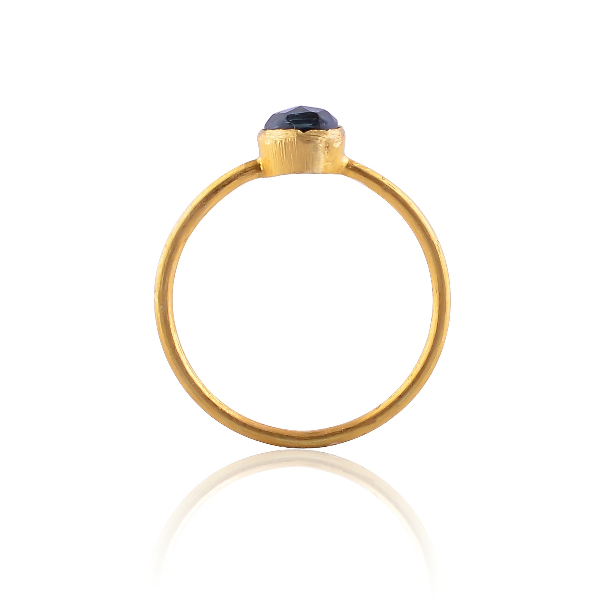 Buy Handcrafted Silver Gold Plated Blue Topaz Ring