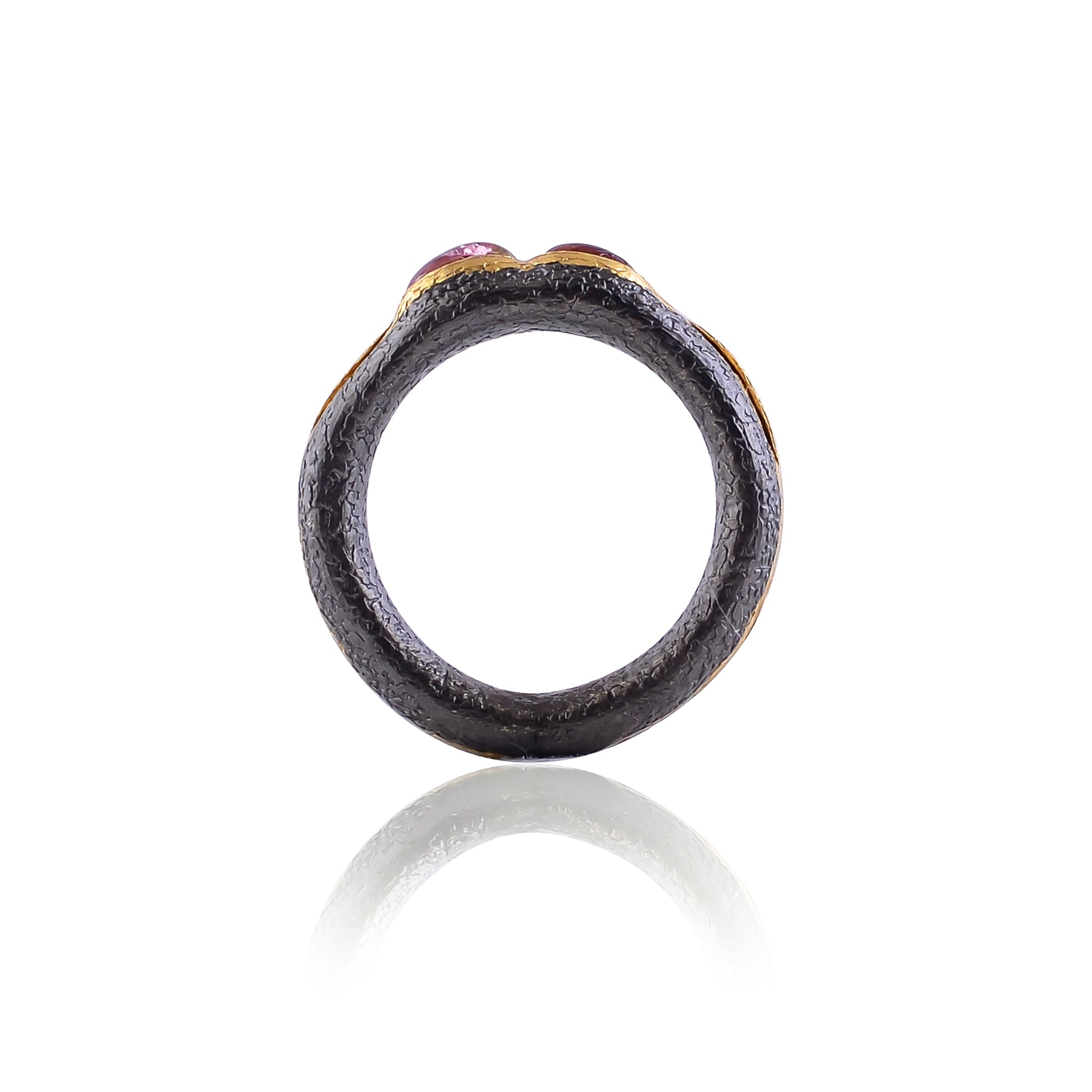 Buy Handmade Silver Gold Black Plated Pink Tourmaline Ring