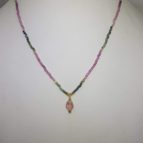 DIAMOND AND STONE NECKLACE