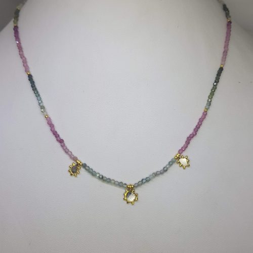 DIAMOND AND STONE NECKLACE