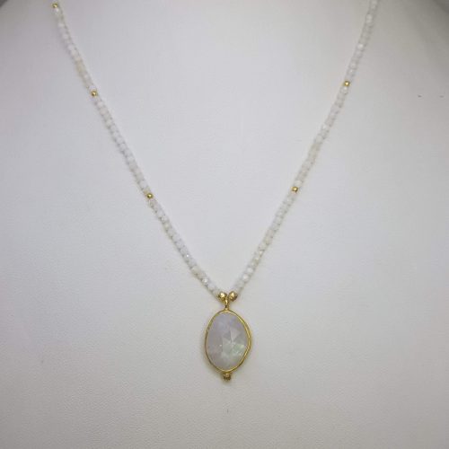 DIAMOND AND STONE NECKLACE