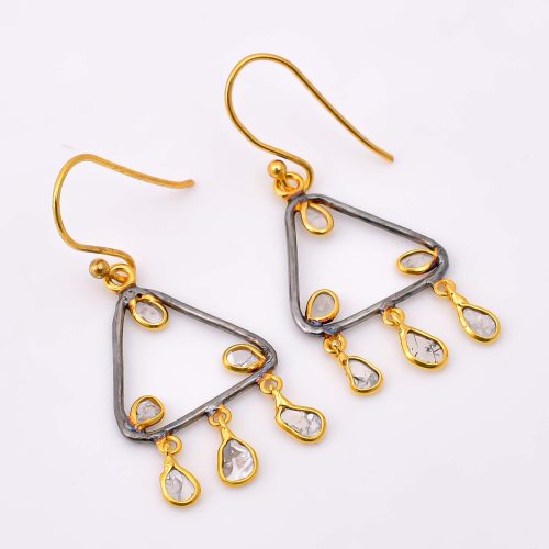 DIAMOND & STONE EARRING