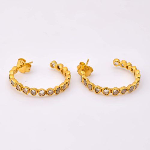 DIAMOND & STONE EARRING