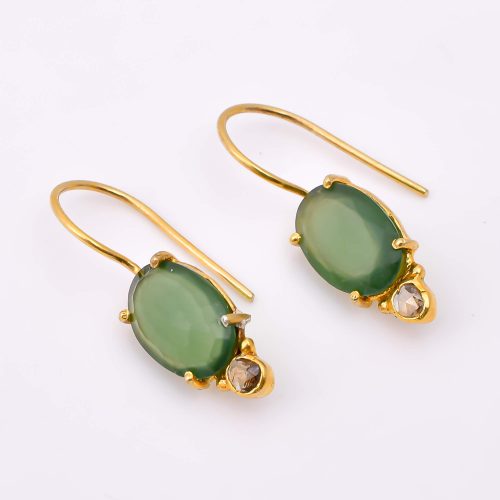 DIAMOND & STONE EARRING