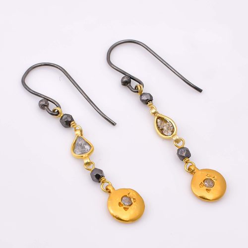 DIAMOND & STONE EARRING