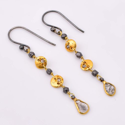 DIAMOND & STONE EARRING