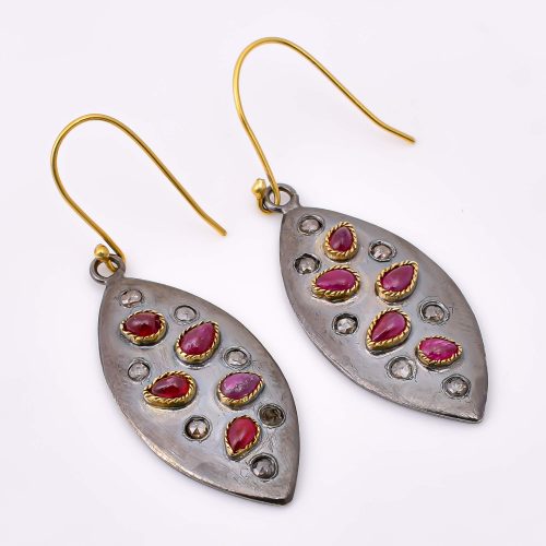 DIAMOND & STONE EARRING
