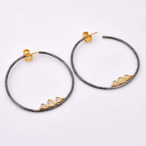 DIAMOND & STONE EARRING