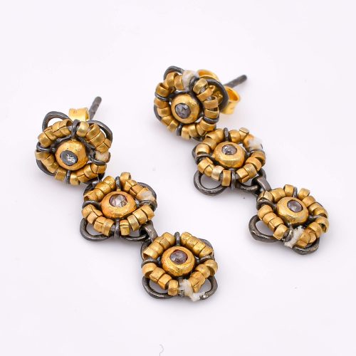 DIAMOND & STONE EARRING