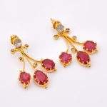 DIAMOND & STONE EARRING