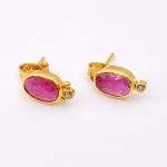 DIAMOND & STONE EARRING