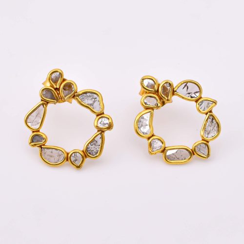 DIAMOND & STONE EARRING
