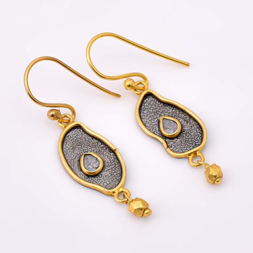 DIAMOND & STONE EARRING