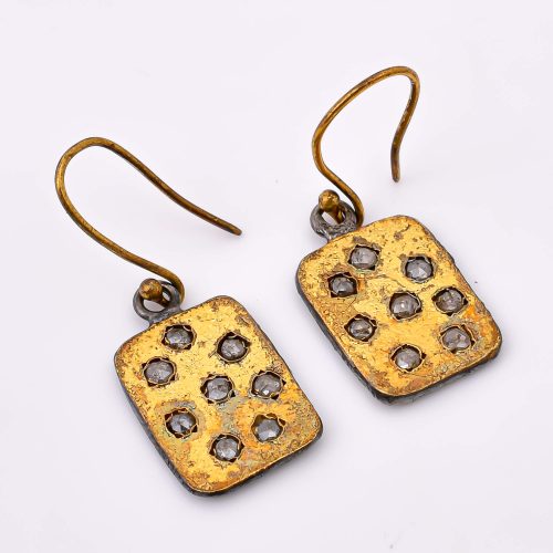 DIAMOND & STONE EARRING
