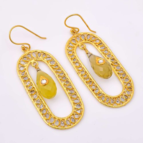 DIAMOND & STONE EARRING