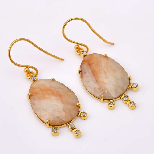 DIAMOND & STONE EARRING