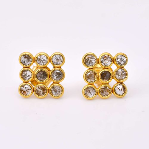 DIAMOND & STONE EARRING