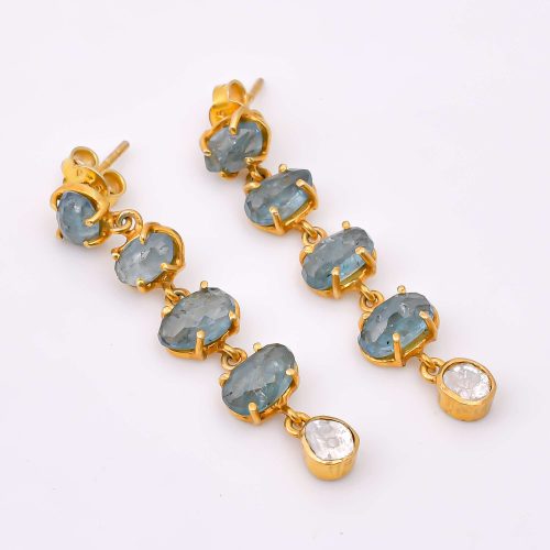 DIAMOND & STONE EARRING