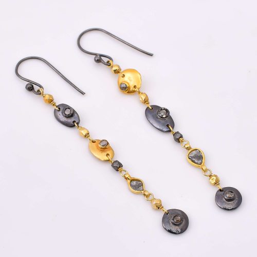 DIAMOND & STONE EARRING