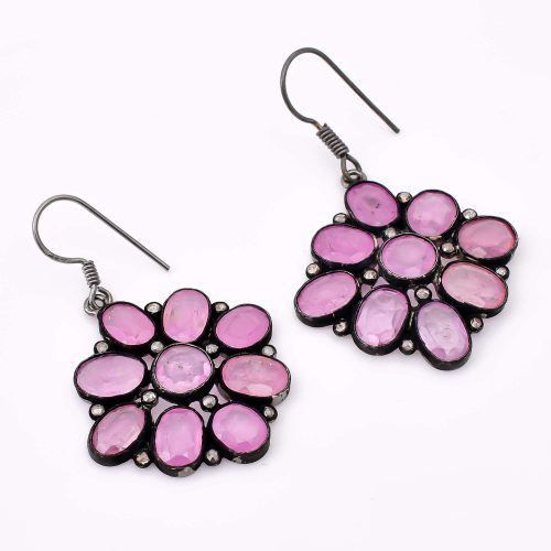 DIAMOND & STONE EARRING