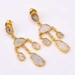 DIAMOND & STONE EARRING