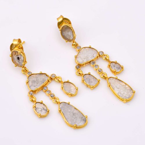 DIAMOND & STONE EARRING