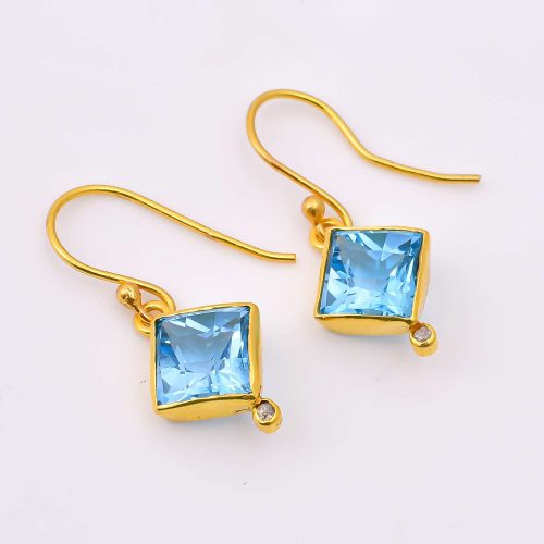 DIAMOND & STONE EARRING