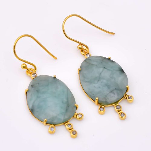 DIAMOND & STONE EARRING
