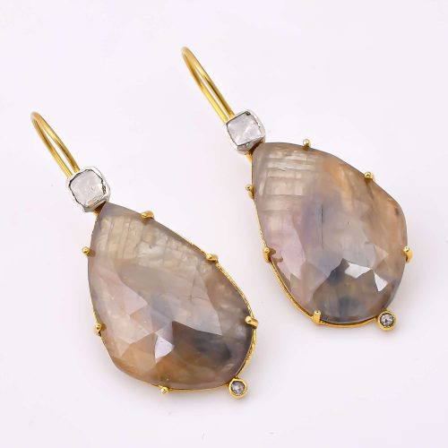 DIAMOND & STONE EARRING