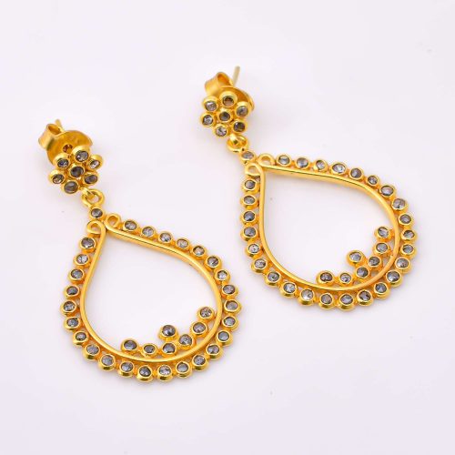 DIAMOND & STONE EARRING