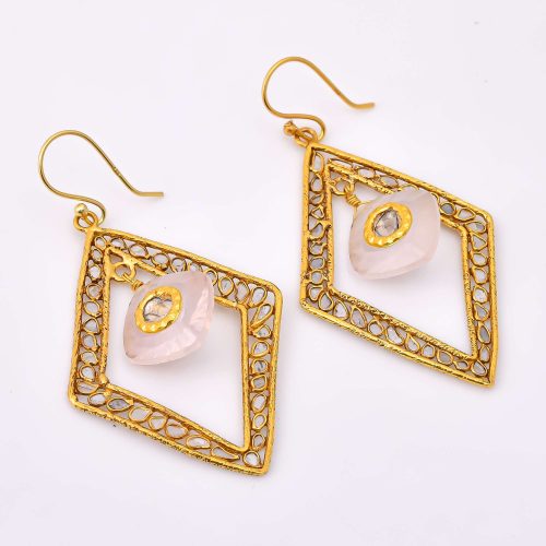 DIAMOND & STONE EARRING