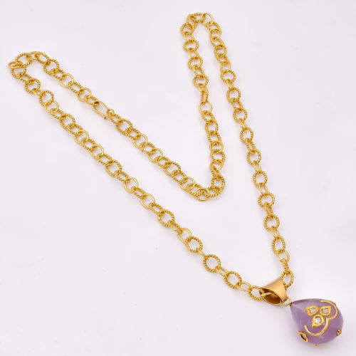 DIAMOND AND STONE NECKLACE