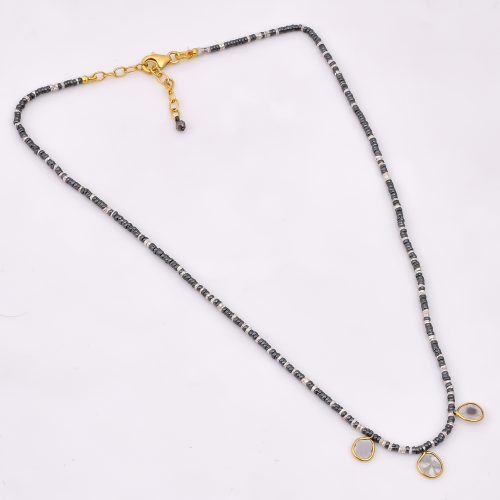 DIAMOND AND STONE NECKLACE