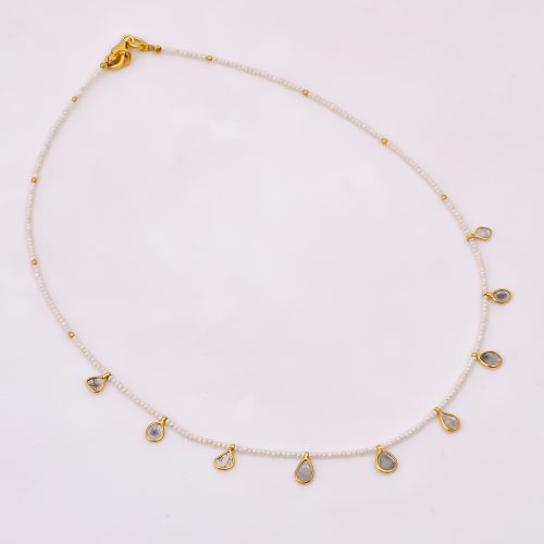 DIAMOND AND STONE NECKLACE