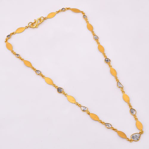 DIAMOND AND STONE NECKLACE