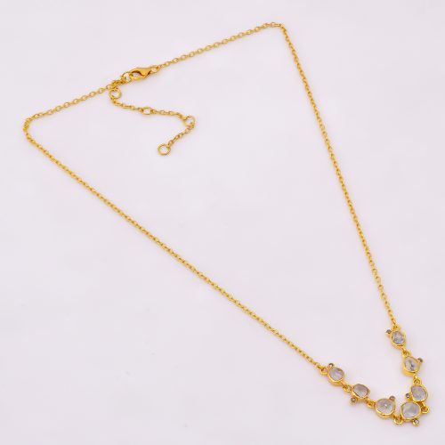 DIAMOND AND STONE NECKLACE