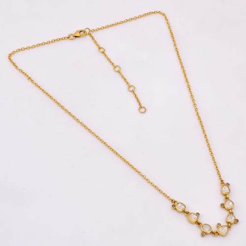 DIAMOND AND STONE NECKLACE