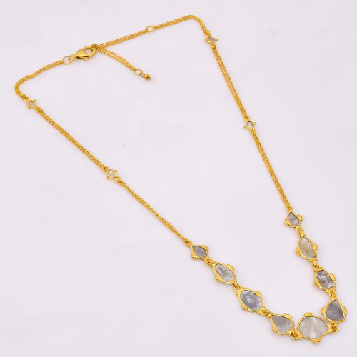 DIAMOND AND STONE NECKLACE
