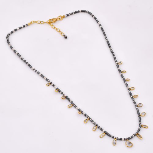 DIAMOND AND STONE NECKLACE