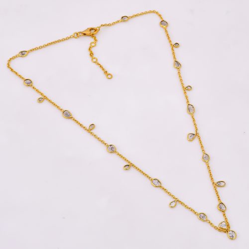 DIAMOND AND STONE NECKLACE