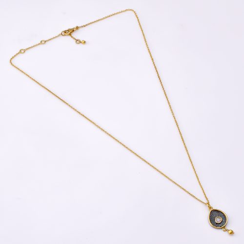 DIAMOND AND STONE NECKLACE